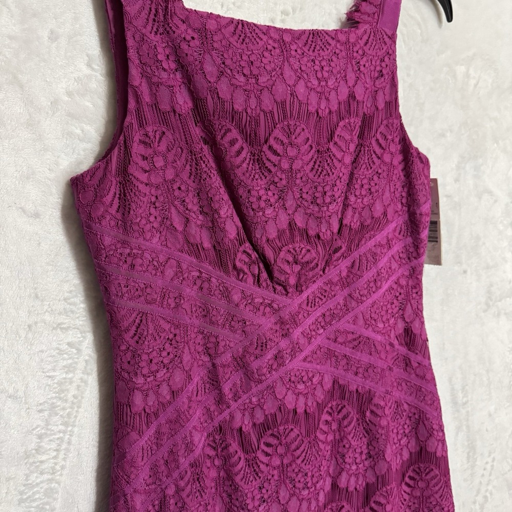 NWT Antonio Melani Lace Sheath Dress Size 4 Fuchsia Party Wedding Guest Resort - Picture 5 of 16